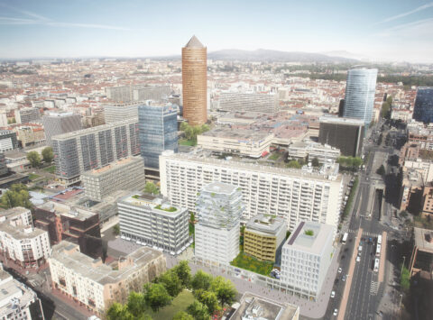 Vue aérienne du projet de logements Sky Avenue de Bouygues Immobilier.